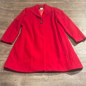 Harve Bernard 100% Wool Mid-Length Coat – Two-Button Front – Size 6